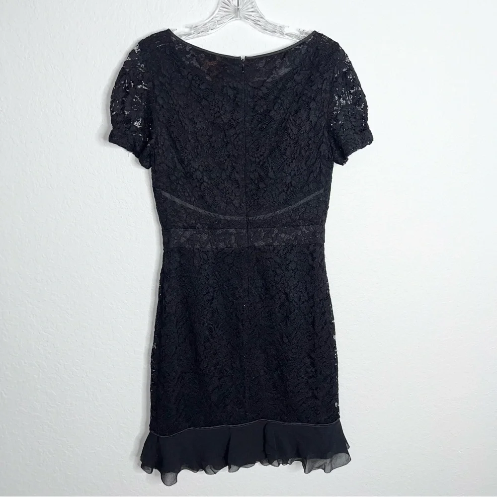 Tory Burch Dress Women’s 4 Lace Black Bovary Short Sleeve Short Silk Blend  DD